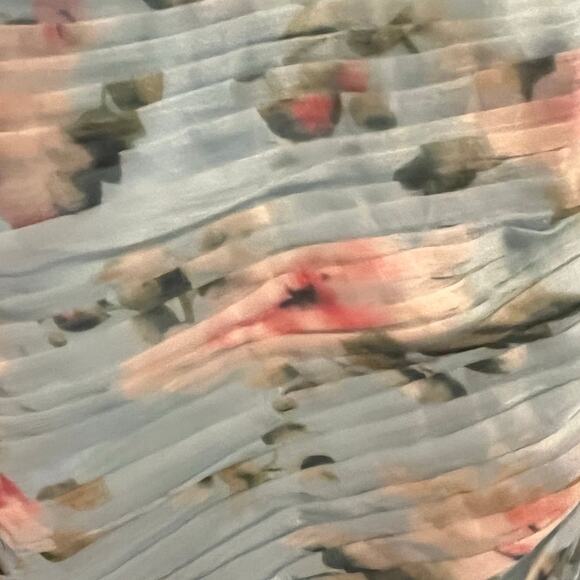 Ieena for Mac Duggal  Blue Floral Print Asymmetrical Ruffle Hem Dress Size 6 - Picture 3 of 10